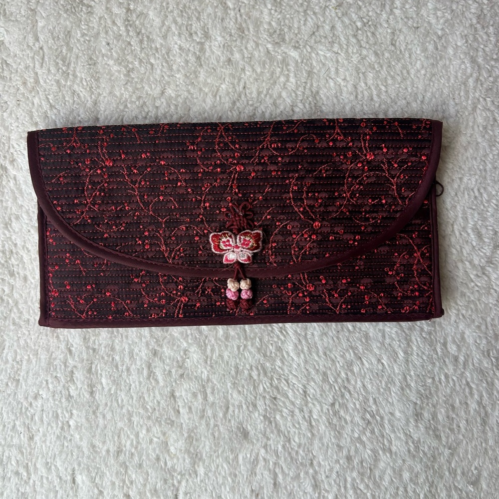 Embroidered Red Wallet - Picture 2 of 7